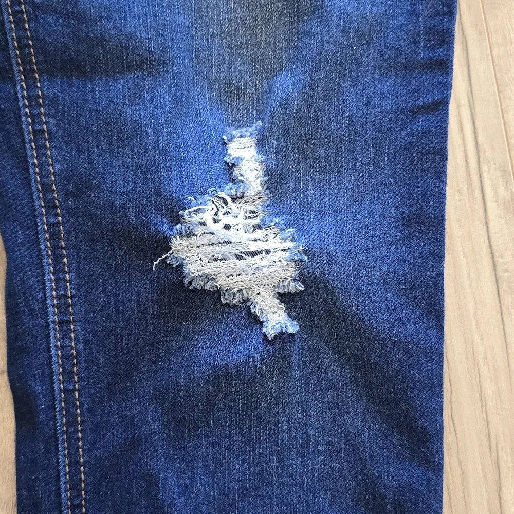 Classic Navy Distressed Skinny Jeans - Picture 5 of 16